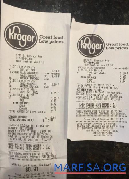Downloadable Kroger company payment check example